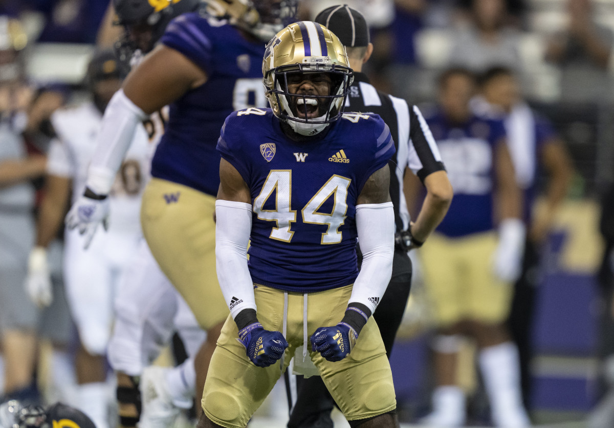 Radley-Hiles celebrates after a big play against California. 